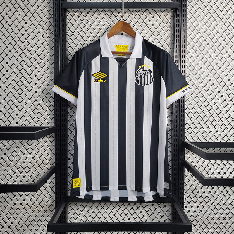 CAMISA DO SANTOS 23/24 BRANCO E PRETO