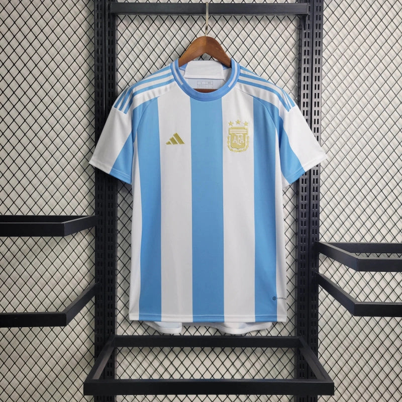 CAMISA DA SELEÇÃO DA ARGENTINA 24/25 BRANCO E AZUL