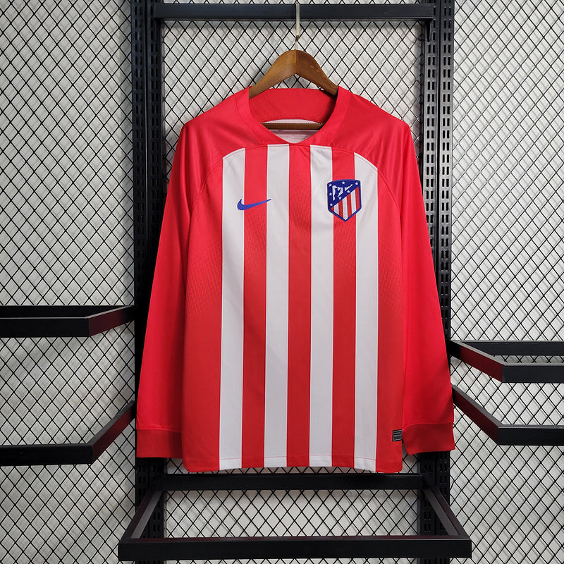 CAMISA MANGA LONGA DO ATLETICO MADRID 23/24 VERMELHO E BRANCO