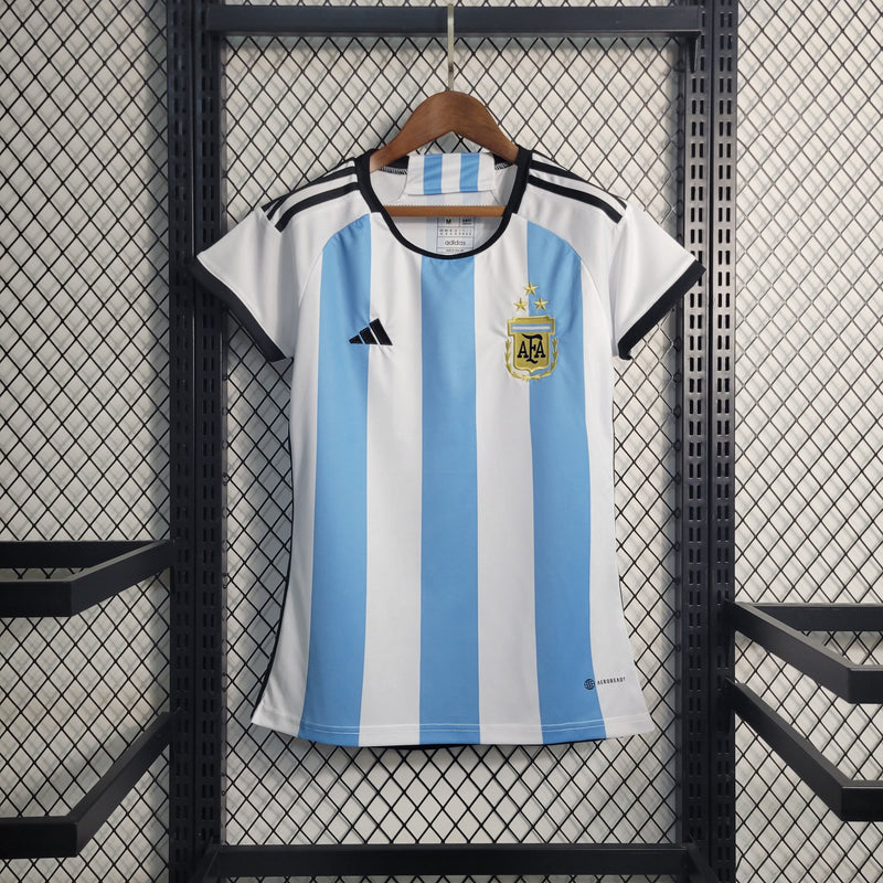 CAMISA FEMININA DO ARGENTINA 23/24 AZUL E BRANCO